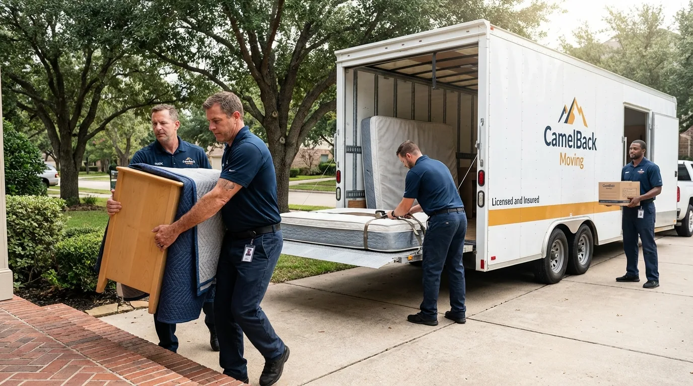 Crew loading residential truck for cross-state move from Mullica Hill, NJ