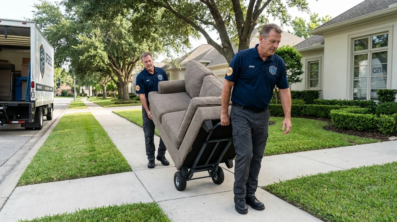 Local residential moving crew loading furniture in Mullica Hill, NJ