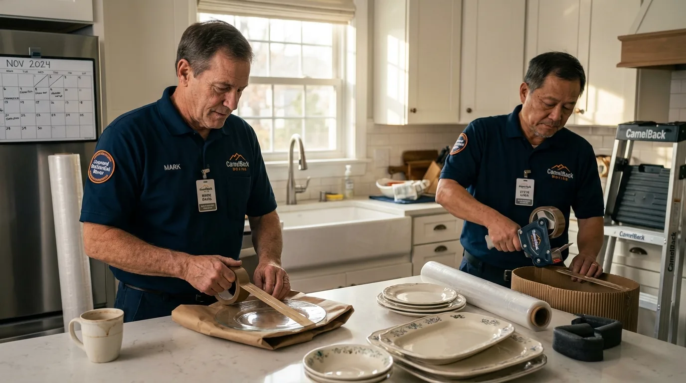 Professional crew packing kitchen dishware in Mullica Hill, NJ